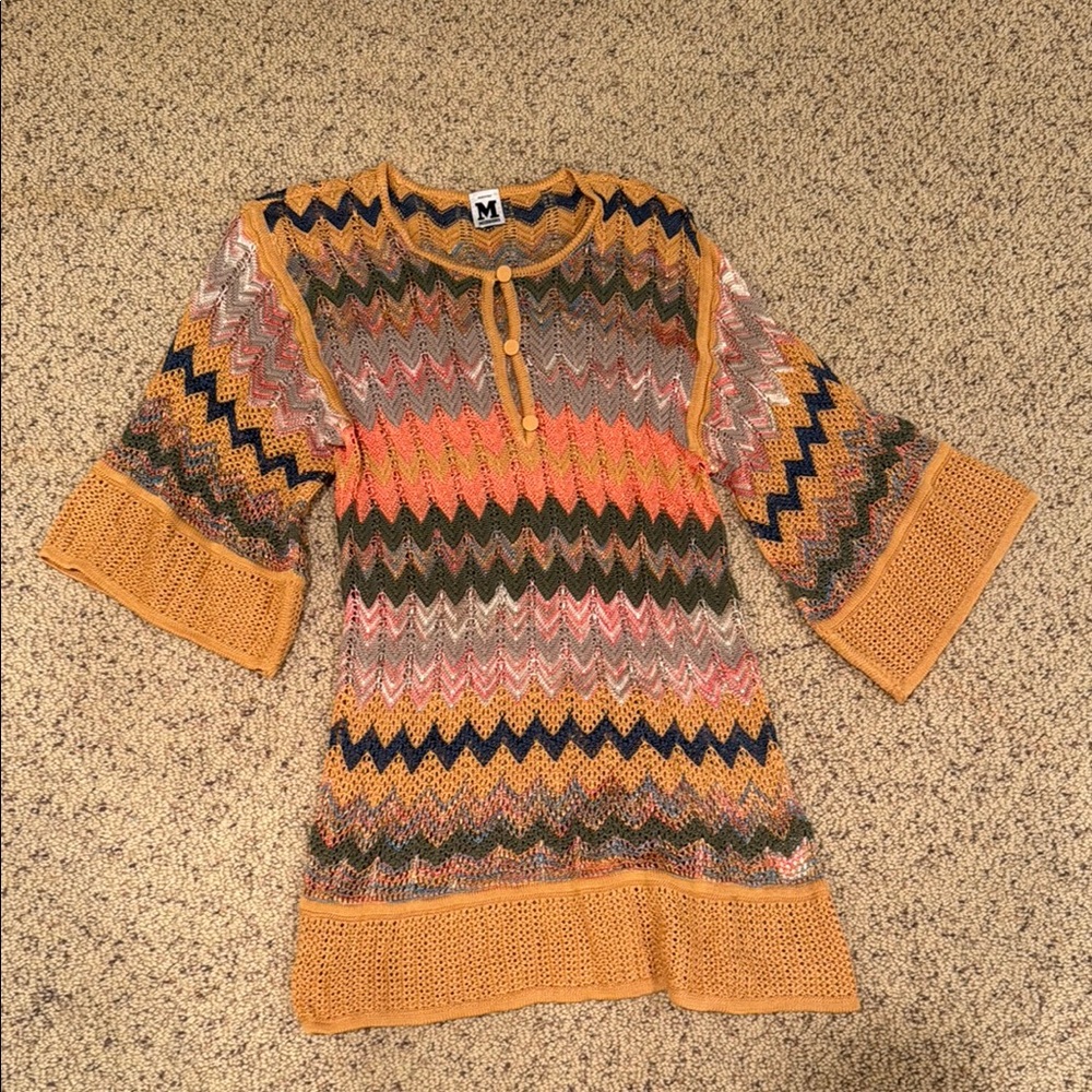 Missoni Multicolor Chevron Knit Long Tunic Size 44